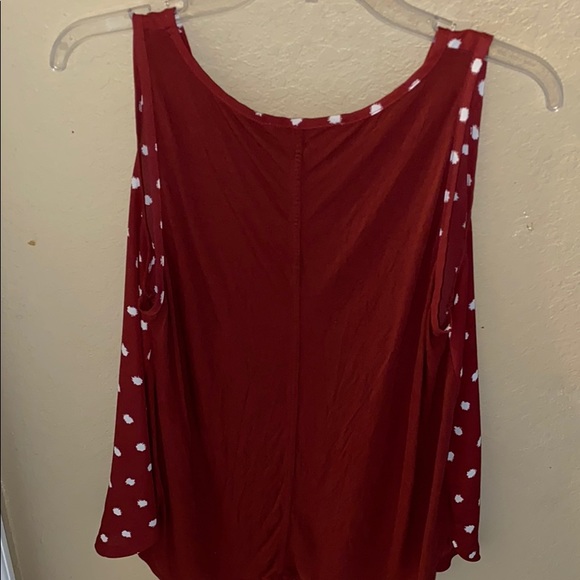 Loft maroon polka dot blouse - Picture 3 of 3